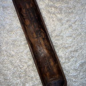 (SOLD) Custom Bread Bowl Wood Burned Three Crosses @redheadrules123